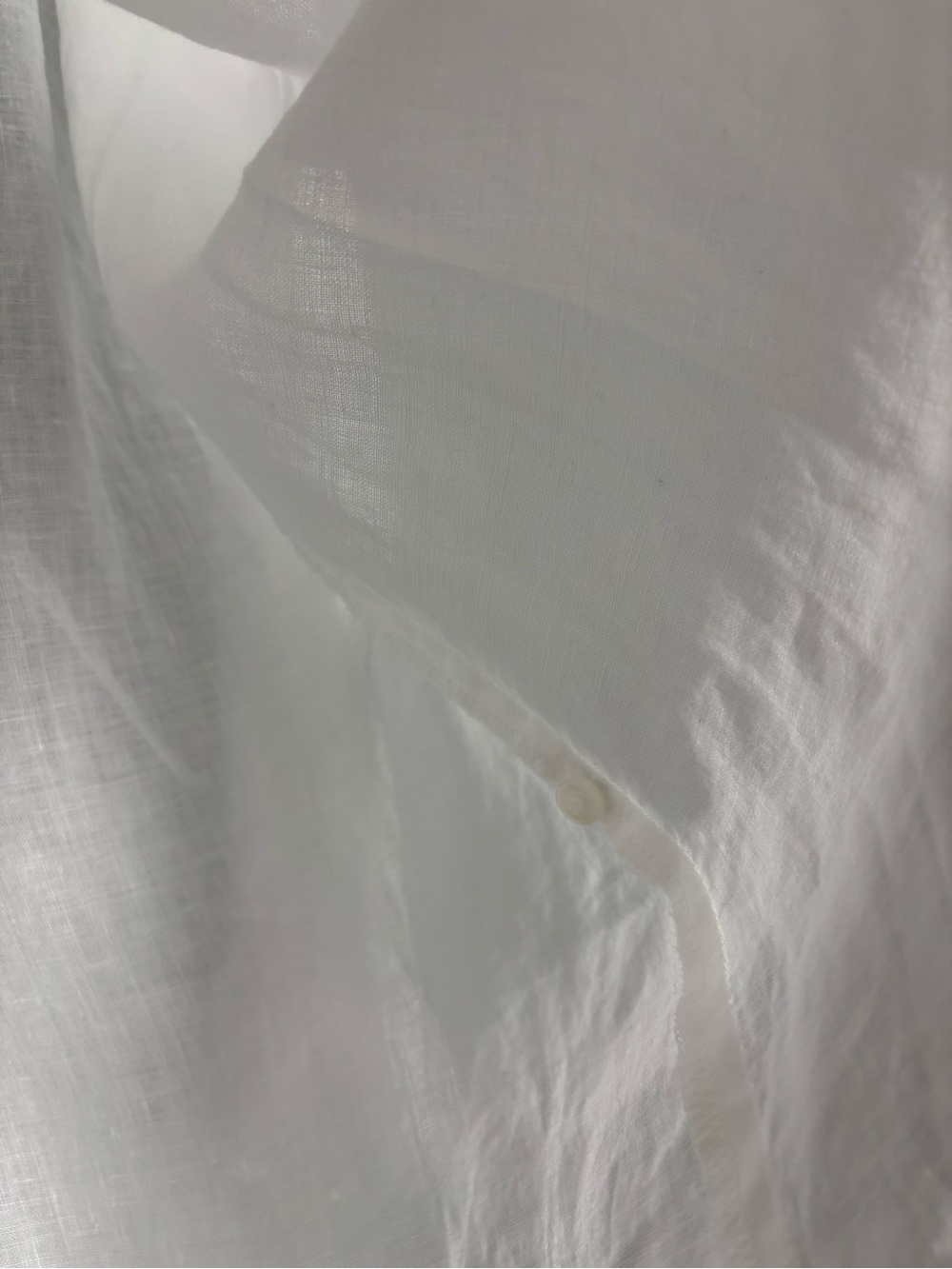 Eileen Fisher White Linen Button Down Oversized Long Sleeve Tunic Top - Picture 6 of 6